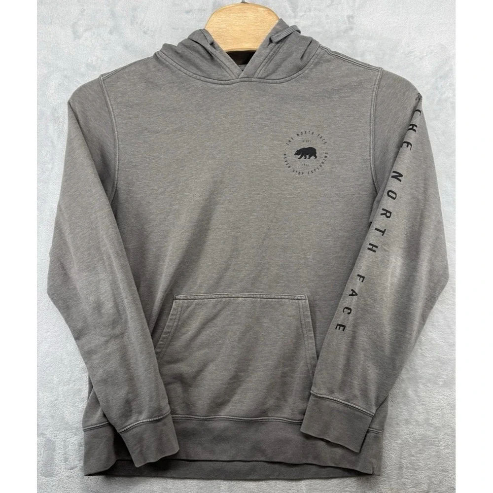 The North Face Hoodie Gray Pullover Never‎ Stop Exploring Men's 24x28 READ